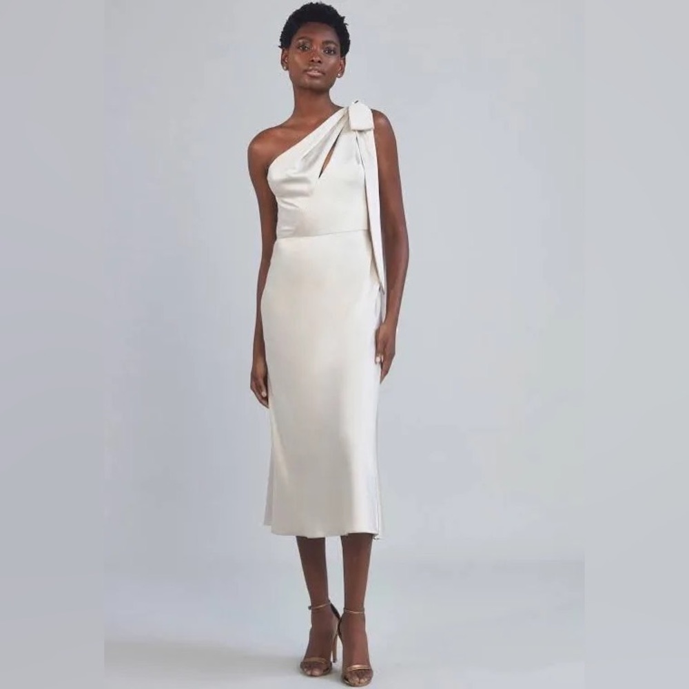 Amsale LW193 - Bow Trim One Shoulder Dress size 6